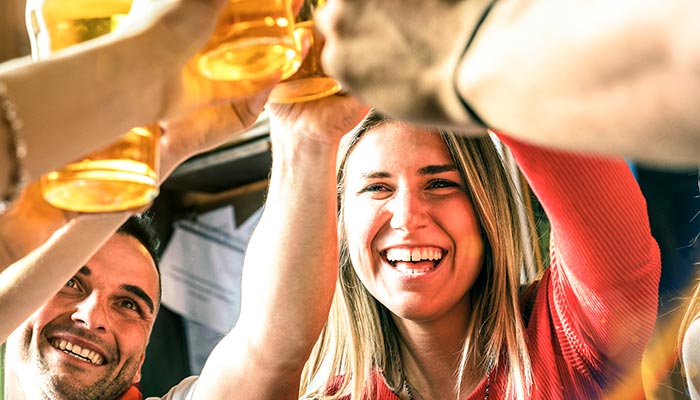 Clinking of beer glasses at banquets and events hosted at Samuel's Roadhouse in Crestview, Florida