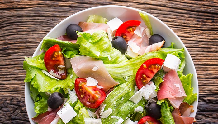 Fresh farm to fork garden salads at Samuel's Roadhouse restaurant in Crestview, Florida.